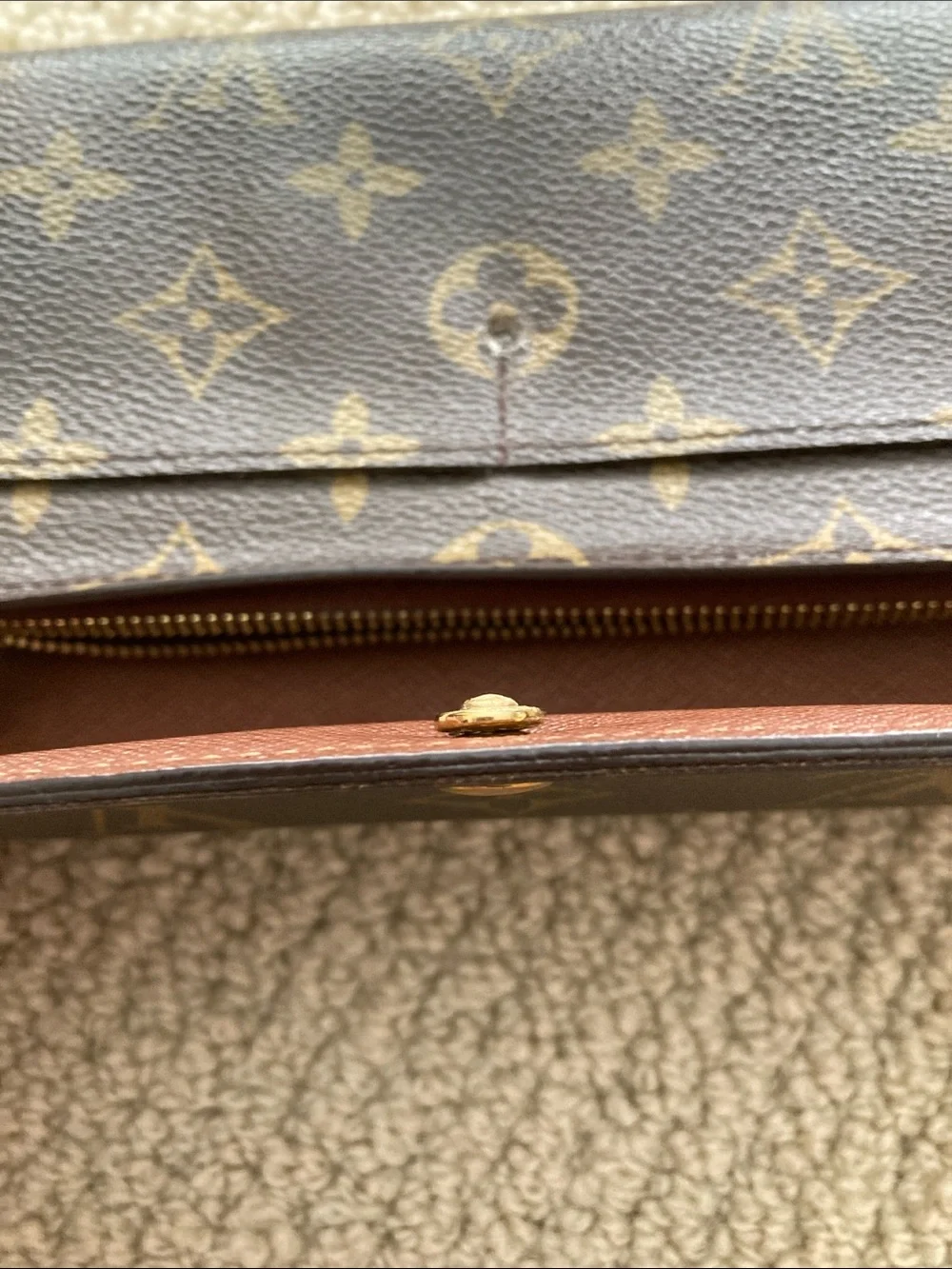 Louis Vuitton Monogram Leather Large Continental Wallet Brown EUC *No Snap - Picture 11 of 16